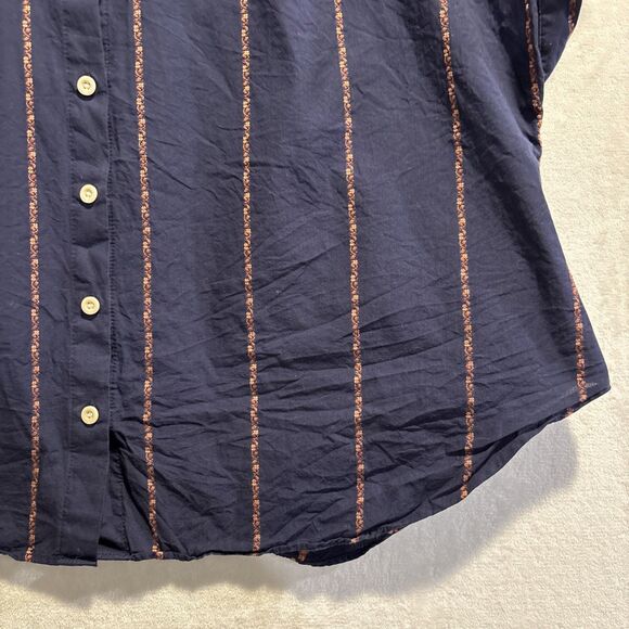 Madewell Hilltop Shirt Jacquard Stripe Button Front Collared Women's Size Medium - Picture 5 of 13